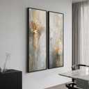 Large Framed Abstract Vertical Wall Art Set for Living Room Decor, 2 Piece, 20"W x 60"H x 2Pcs