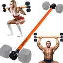 Dumbbell Converter, Convert Dumbbells to Barbell Set, Weight Bar for Bench Presses, Squats, Hip Thrust, Deadlifts, Home Weightlifting and Strength Training, Versatile Home Gym Equipment (Orange)