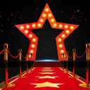Movie Night Birthday Party Decorations Hollywood Photo Booth Banner with Runner Casino Party Supplies Backdrop VIP Star Photo Props Background Hanging for for Movie Star Birthday Party Supplies