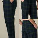 LAPASA Men's Pajama Pants Cotton Flannel Plaid Lounge Fleece Warm Sleepwear Pants PJ Bottoms Drawstring and Pockets M39/M128 (Green, L)