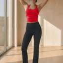 BMJL Womens Halter Built in Bra Workout Sports Tank Tops Buttery Longline Stappy Gym Crop Tops (Red, XL)