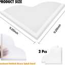 Tub Splash Guard Removable, 2 Pack Bathtub Water Splash Guards,Silicone Base & Acrylic Tub Corner Guards to Keep Water in Tub, Self-Adhesive & Prevent Shower Water from Splashing Out.