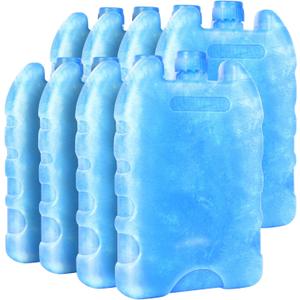 Ice Packs for Lunch Boxes Cooler Tote Bags Reusable Refreezable Cold Slim Large Cheap Hard Protable Icepacks for Bento Shipping Beach Camp Car (5.5" x 3.3" x 1.0", Blue-8p)