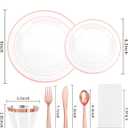 GATHER 700PCS Clear Rose Gold Plastic Plates 100 Guest for Wedding Party