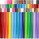 Lya Vinyl 65 Pack Permanent Vinyl, Self Adhesive Vinyl Sheets for Cutting Machine, Permanent Outdoor Sheets for Party Decoration, Sticker, DIY Mug, Car Decal (Multi)