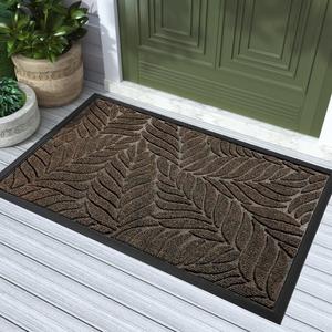 Yimobra Front Door Mat Outdoor Indoor, 36x24 All-Season Waterproof Welcome Mat, All-Weather Outside Entrance Mat, Non-Slip Patio Porch Doormat, Low Profile, Fade Resistant, Brown