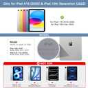 RAYMCRAFT for iPad 11th (A16, 2025) / 10th Generation Case with Keyboard, Mouse and Detachable Wireless Keyboard, 7-Color Backlight, Slim Case with Pencil Holder, Steel Blue