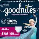 Goodnites Girls' Bedwetting Underwear, Size S/M (43-68 lbs), 99 Ct (3 Packs of 33)