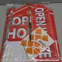 Open House Signs for Real Estate 5 Pack, 17"x13" Open House Sign Double Sided Waterproof, Directional Arrows with Metal Stakes for Real Estate Agent, Property Sale Red