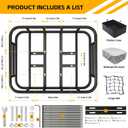 Bike Basket Rear Rack Bike Basket with Cargo Net and Liner Large Bicycle Basket Heavy Duty Bicycle Rear Basket with Liner Waterproof Cover Cargo Net