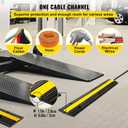 Happybuy 4 Pack of 1-Channel Rubber Cable Protector Ramps Heavy Duty 18000Lbs Load Capacity Cable Wire Cord Cover Ramp Speed Bump Driveway Hose Cable Ramp Protective Cover