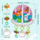 OKOOKO Car Seat Toy Rear Facing Car Seat Toy Baby Travel Toy Double-Sided with Baby Mirror Plush Toys Rattle Teether Thickened Pad Adjustable Sensory Toy for Newborn Infant
