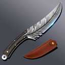 Professional Chef Knives, Sharp Feather Boning Knife Hand Forged Knife High Carbon Steel Boning knife for Meat Cutting Cooking Knife with Sheath for Kitchen Outdoor