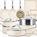GOTHAM STEEL 20 Pc Ceramic Cookware Set Nonstick, Ceramic Pots and Pans Set Non Stick for Kitchen with Bakeware, Cooking Utensils & Steamer, Non Toxic PFOA PFOS Free, Oven & Dishwasher Safe, 20 Piece Set