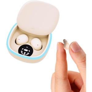 Invisible Small Mini Wireless Bluetooth Earbuds for Small Ears Sleep Low Profile Tiny Discreet Hidden Earbuds for Work Invisible Ear Buds Headphones Skin Tone (Nude)