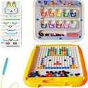 JAZOXDMR Magnetic Color and Number Maze, 2 in 1 Montessori Toys, Magnetic Drawing Board, Color Sorting Learning Counting Puzzle Board, LearningToddler Travel Toys for Kids Boys Girls Preschooler