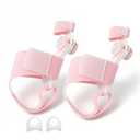 EliaValth 2 PCS Bunion Corrector for Women Big Toe, Adjustable Brace with Knob & Angled Plates for Hallux Valgus Relief & Toe Alignment, Medium Strap, Pink