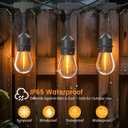 96ft Outdoor String Lights with Remote & Dimmer,48+4 Commercial Grade IP65 Waterproof Bulbs, 2700K Warm White,3 Lighting Modes & Timer,Includes 50 Cable Ties for Patio,Garden, Party48FT*2