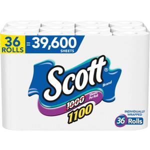 Scott Tissue, 1000 Sheets Per Roll, 36 Piece