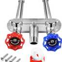 Boltigen 4 Inch Anti-Siphon Frost Free Hot and Cold Sillcock Valve, Chromed Brass Freeze Proof Outdoor Water Wall Hydrant Faucet, 1/2" NPT X 3/4 GHT Hose Bib Frost Free Outside Spigot (4 Inch)