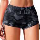 AI'MAGE Womens 3" Swim Board Shorts High Waisted Bathing Suit Bottoms Boy Shorts Adjustable Ruched Side Bikini Shorts Size M