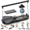 Pilates Board,Pilates Reformer Sets, Multifunctional Abdominal Pilates Board for Home Workout Equipment, Portable Foldable Ab Board Trainer Pilates Exercise Machine,Pilates Board for Women (Deep Black)