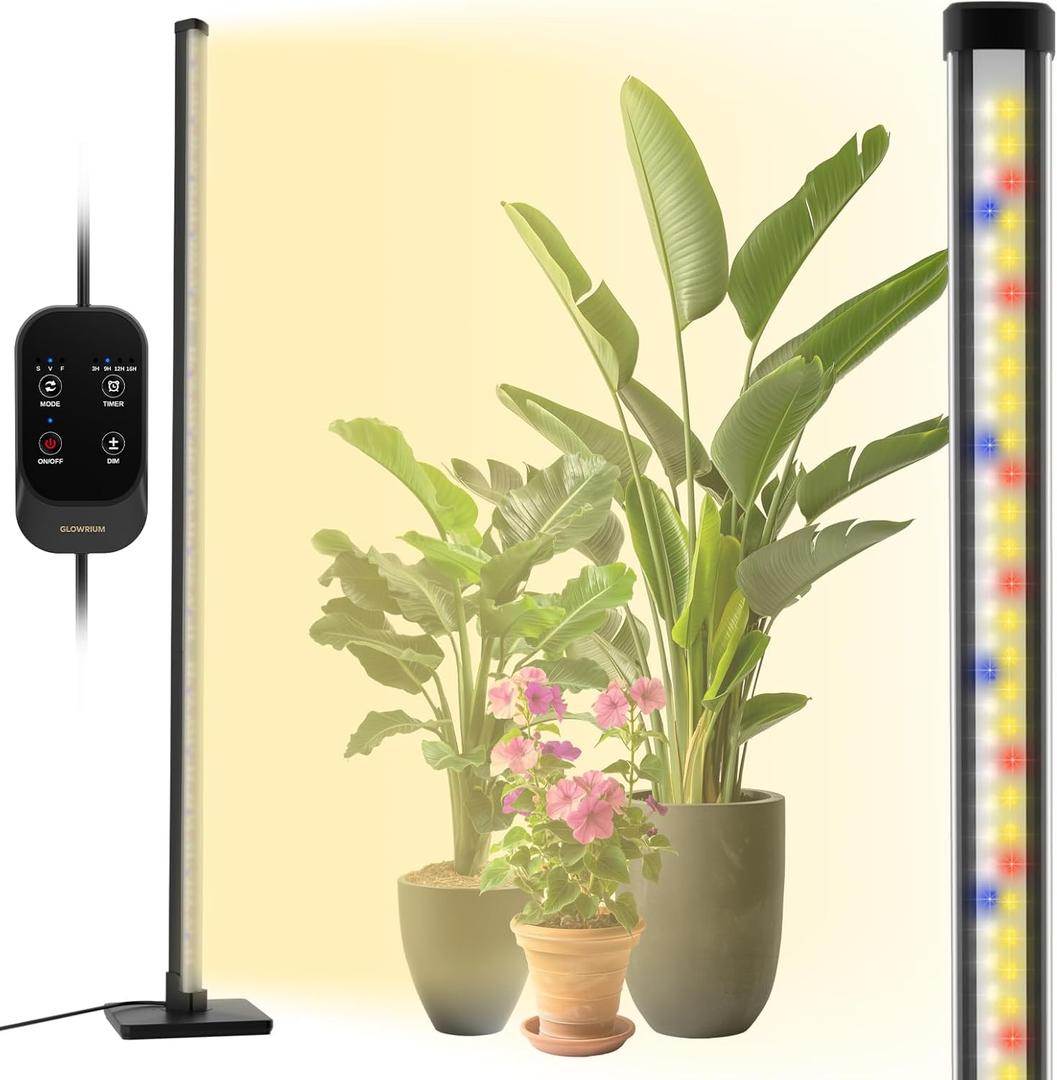 Grow Light with Auto-Timer, Hanging and Standing Grow Lights for Indoor Plants,3 Light Modes, Detachable Full Spectrum Plant Lights for Wide Area Coverage in Indoor Plants (60 in)