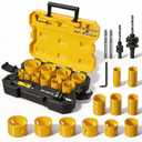 KATA Bi-Metal Hole Saw Kit, 18 Piece M42 Steel Hole Saw Set with 3/4"-2-1/2"(19-64mm) Saw Blades, Hole Saws Drill Bits Hole Cutter Kits with Storage Case, Holesaw Cutting for Thin Metal, Hard Wood