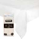 Paper Tablecloths for Rectangle Tables 5 Pack,White Disposable Paper Tablecloth, 3 Ply Paper & Plastic 54" x 108" Tablecover, Table Cloth for Various Occasions Parties, Indoor & Outdoor Banquet Use
