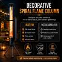 63" Outdoor Spiral Flame Fire Pit, Smokeless Visual Flame Patio Stove with Safe-Guard Kit, Low Heat Output Ambience Fire Column for Backyard, Garden, Patio, Party, Bonfire