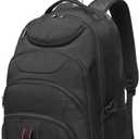 Boavan Rolling Backpack,17 inch Water Resistant Wheeled Backpack,Carry on Luggage Business Bag, Overnight College Computer Trolley Suitcase for Men Women Adults to Travel,Black