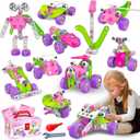 STEM Toys for 4 5 6 7 8+ Year Old Girl Birthday Gifts Pink Educational Building Toys for Kids Ages 4-8 5-7 8-10 Stem Activities Construction Toy for Girls 4-6 6-8 Creative Games Valentine Idea Gift