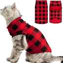 EXPAWLORER Soft Cat Sweater - Checked Sweaters for Cats Only Warm Kitten Clothes, Fall and Winter Pet Coat Pullover Design, Fleece Sweatshirt Clothing Also for Puppy Small Dogs, Small