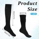 Scrunch Socks Women, Extra Long Slouchy Socks Soft Chunky Scrunch Socks Thigh High Socks Womens Boot Socks Cotton Fluffy Socks 80s 90s Black Scrunchy Socks for Women Girls Size 9-11 (Black)
