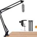 For Blue Yeti White Boom Arm, Mic White Desk Stand Compatible with Blue Yeti Nano Microphone, Blue Yeti x Mic White Arm Stand Perfect for Podcasts, Gaming, Recording.