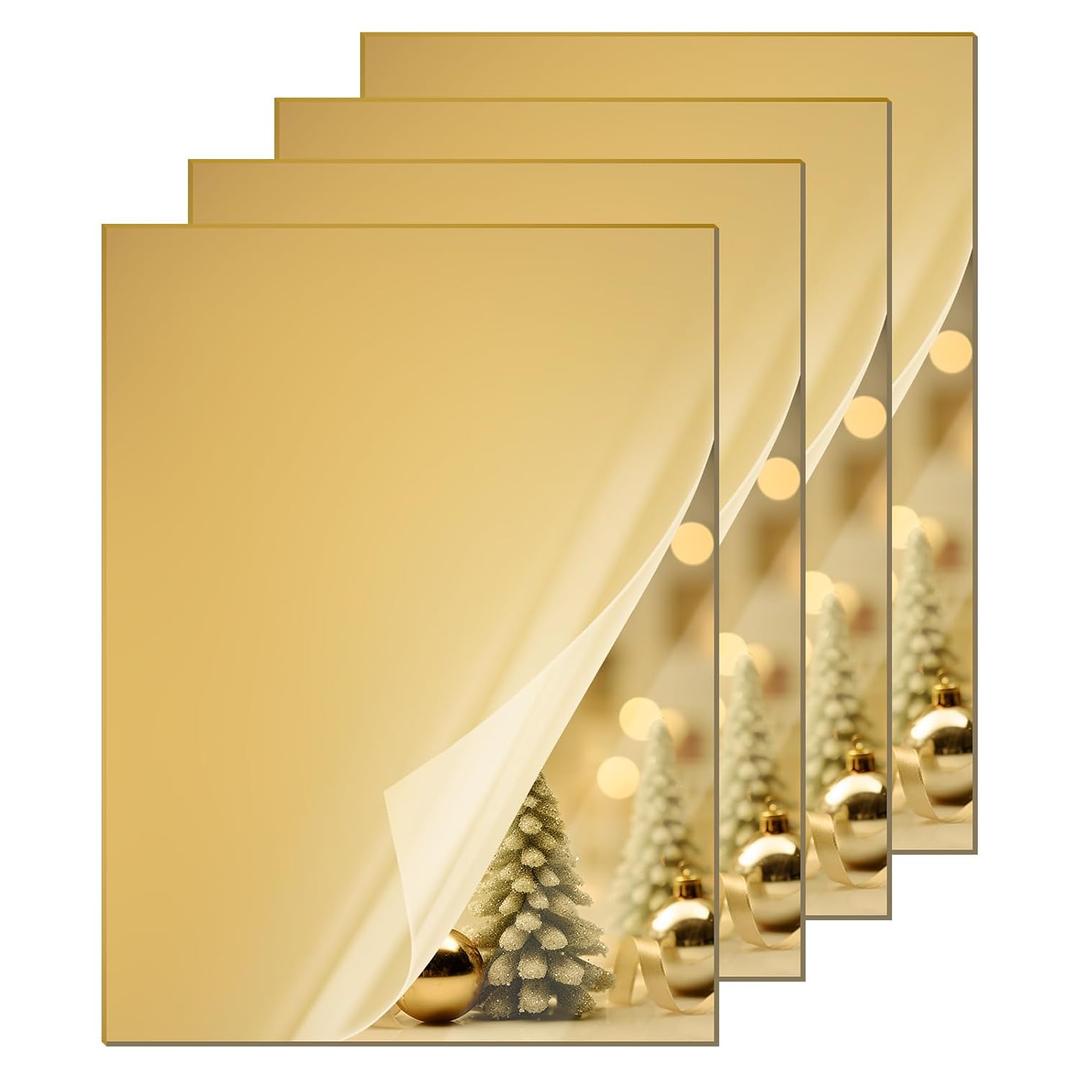 KINLINK 12x16 Plexiglass Sheets 1/8 inch Thick - 3mm Mirror Cast Acrylic Sheet, Plastic Board Polycarbonate Sheet for DIY Project, Craft, Wall Mirror, Acrylic Sign and Wedding Invitation 4 Pack