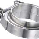 LECWOF V Band Clamp 2.25" Whole Stainless Steel 2 1/4 V Band Clamp Kit 2.25 v band clamp Downpipes Assembly Male Female Flanges (2.25" With Flanges)