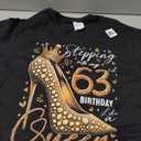 63 Year Old Gifts High Heels Stepping Into My 63rd Birthday T-Shirt M