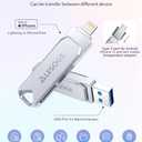 MFi Certified 128GB Flash Drive for iPhone Photo Stick USB Memory Stick Thumb Drives, High Speed USB Stick External Storage for iPhone/iPad/Android/PC