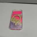 SCORPIFY for iPhone 17 Pro Case [Compatible with MagSafe] with Dusk Halo, Cute Clear Magnetic Phone Cover Bumper for Women Girls, Glitter Sparkle Gold Foil Flakes & Purple Lavender Texture