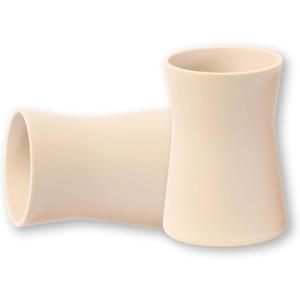 APLAINR Grip Cup, Silicone Open Training Cup for Baby and Toddler, 3 fl oz, Easy Grip, Non-Slip, Heavy Base, Microwave & Dishwasher Safe, No BPA, Pack of 2, Oat Cream
