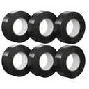 SWRT 6 Pack Black Electrical Tape Waterproof, 0.75 in x 66 FT High Temp Electric Tape Under 600V for All Weather - UV Protection - Flame Retardant