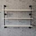 HDDFER Industrial Pipe Shelving Rustic White Pipe Wall Shelves Industrial Shelves with Wood Planks Floating Shelves 48 Inch Farmhouse Bathroom,Kitchen Shelving Wall Mounted