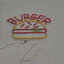 JFLLamp BURGER Neon Signs for Wall Decor Neon Lights for Bedroom Led Business Signs Suitable for Hamburger Restaurant Office Man Cave Beer Bar Pub 5V Power Adapter, 14.1 * 10 Inch(Red+ Warm White)