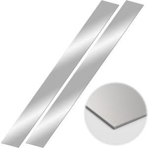 2 Pcs 304 Stainless Steel Sheet Metal Gap Filler Trim Strip (30"x 2"x 0.04" Thickness), Brushed Metal Finishing Sheet for Home Kitchen Tools