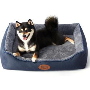 Orthopedic Dog Beds for Medium Dogs, Durable Egg Crate Foam Sofa Dog Bed wit Washable Removable Cover,Waterproof Lining,Pet Bed for Large Dogs (Navy Blue-Velvet, 26.4" L x 21.7" W x 6.2" Th)
