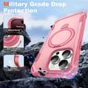Compatible with iPhone 15 Pro Max Case 6.7'' with Magnetic Ring Stand [Military Drop Protection][Compatible with MagSafe] Shockproof 15 Pro Max Phone Case for Men Wowen,Pink