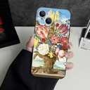 Compatible with iPhone 14 Plus Case, Bouquet of Flowers on a Ledge Vase of Flowers Phone Case, Colorful Floral Slim Protective Cover