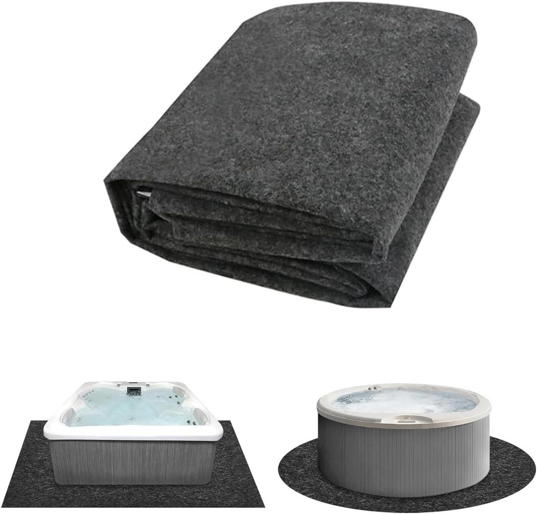 Hot Tub Mat Pad Inflatable Waterproof Slip-Proof Backing, Absorbent Pool Ground Base Flooring Protector Mat Portable Spa Pool Non-Slip Underlining Absorbent Spa Pool 72In