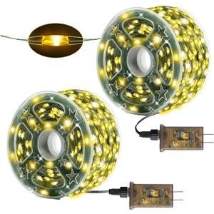 Heceltt 2 Pack Total 2000 LED Christmas Lights Outdoor,Green Wire Outdoor Fairy Lights Plug in Waterproof 8 Modes and Timer Memory Function for Xmas Wedding Party Holiday Patio Decor (Warm White)